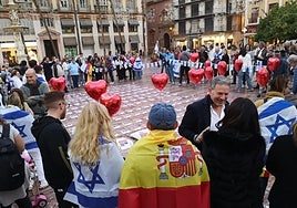 Una imagen de la concentración para pedir la liberación de los judíos capturados por Hamás.