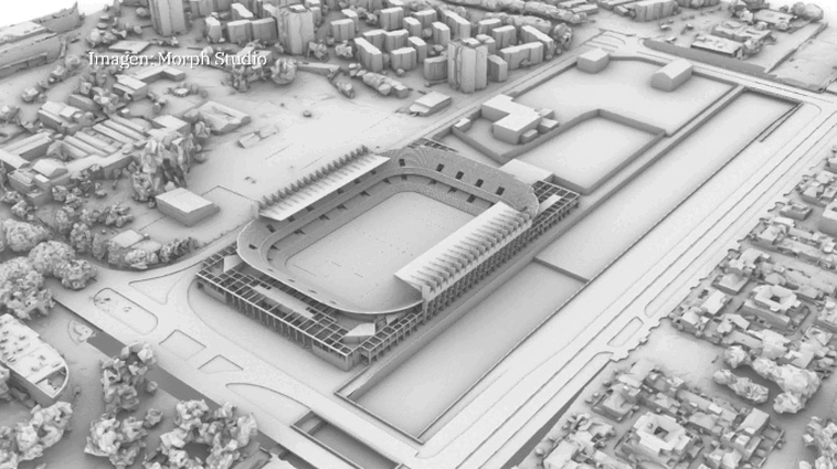 Así es la obra para ampliar el estadio de La Rosaleda