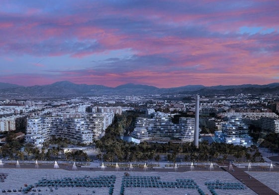 Recreación del proyecto de La Térmica, en el extremo oeste del litoral de Málaga.