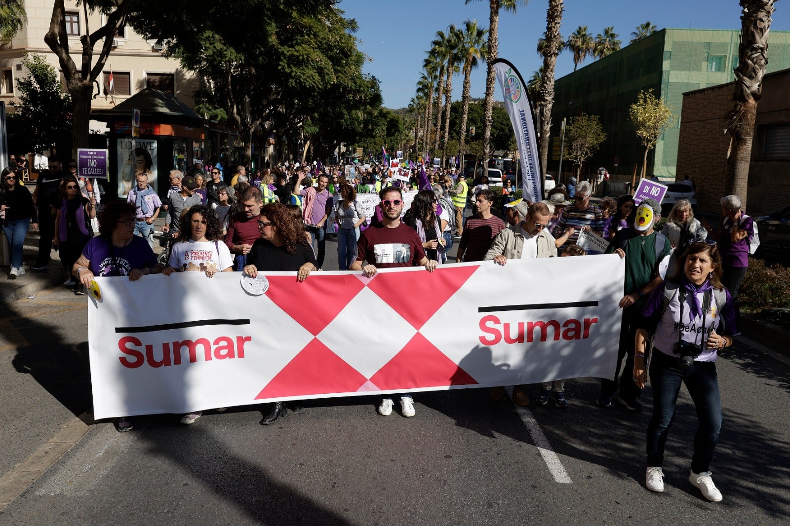 Unas 3.000 personas participan en la manifestación del 25N en Málaga