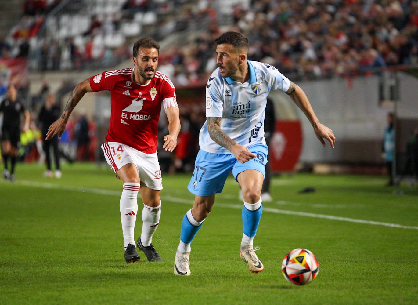 La goleada del Málaga en Murcia, en imágenes