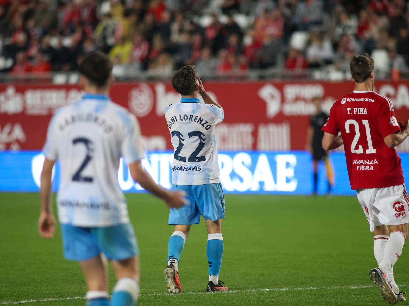La goleada del Málaga en Murcia, en imágenes