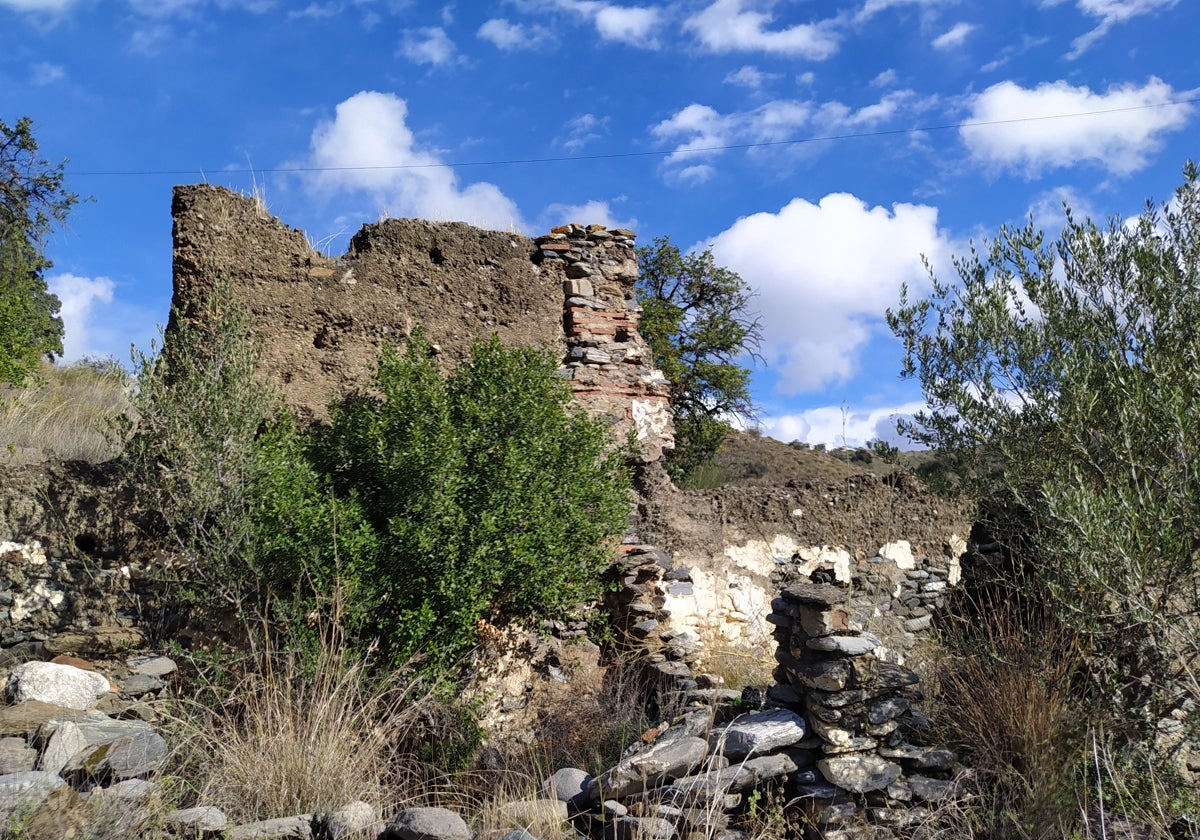 Imagen de los restos de la antigua alquería de Rubite.