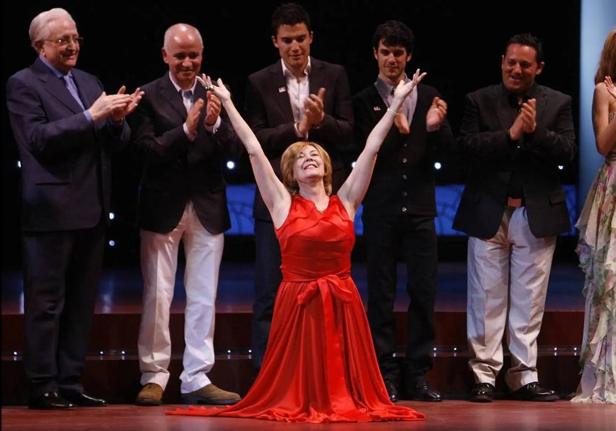 Concha Velasco, en el homenaje que recibió en el Teatro Cervantes.