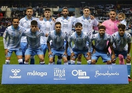 Once del Málaga en el partido del sábado contra el Sanluqueño.