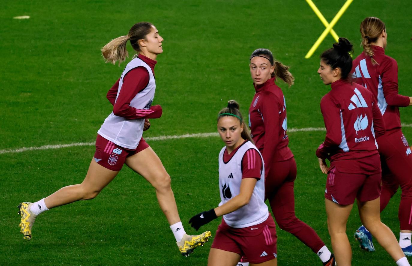 La selección española de fútbol se entrena en Málaga