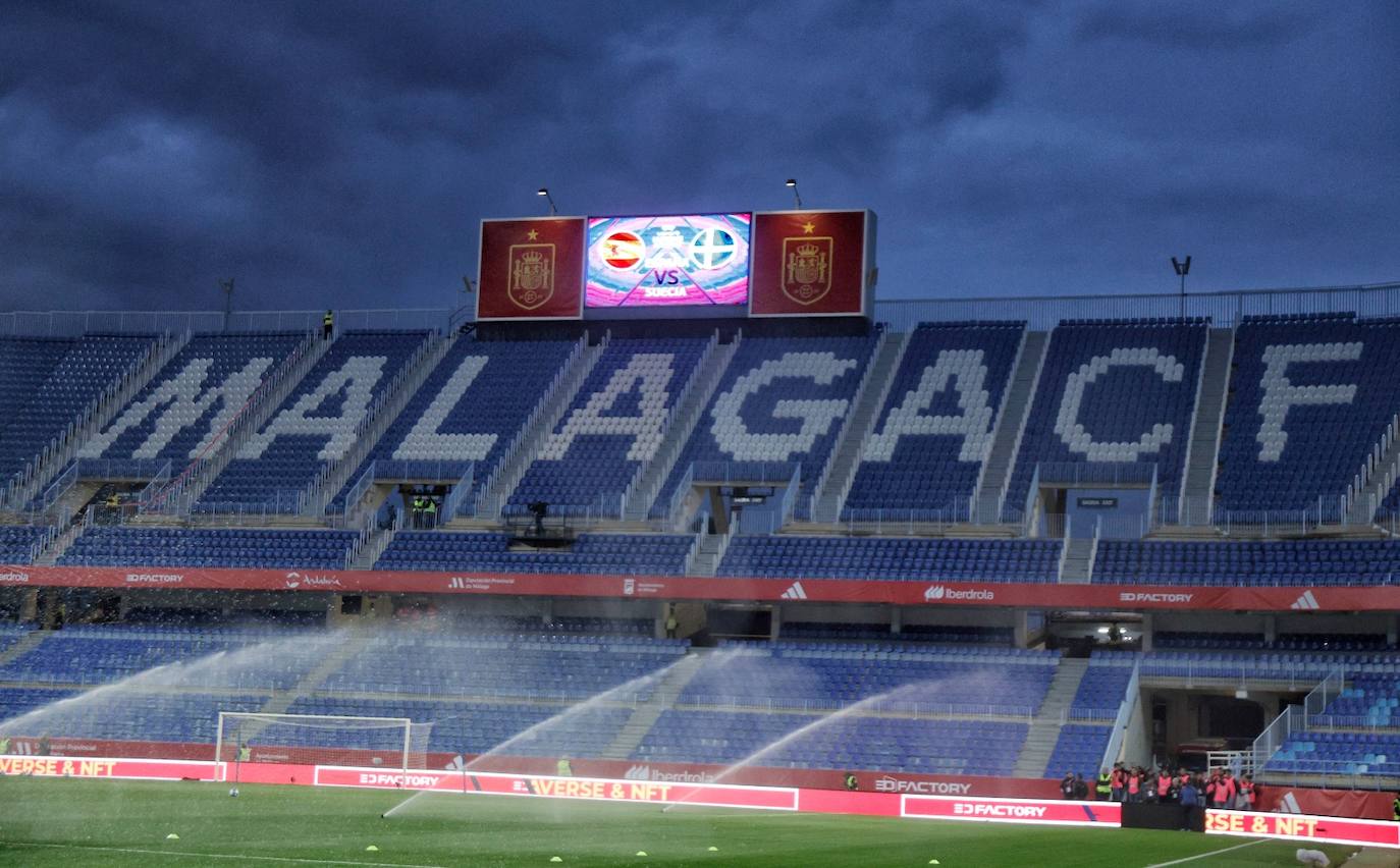 El España- Suecia en La Rosaleda, en imágenes