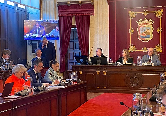 El concejal de Economía, Carlos Conde, desgranaba los presupuestos en un pleno en el que De la Torre le cedía todas las intervenciones del equipo de gobierno.