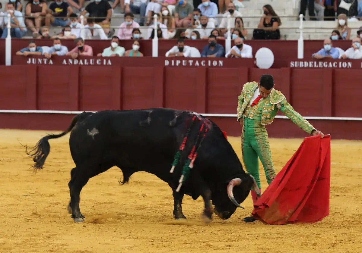 Benítez en una actuación como novillero en La Malagueta.