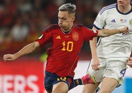 Bryan Zaragoza, en su debut con la selección española absoluta.