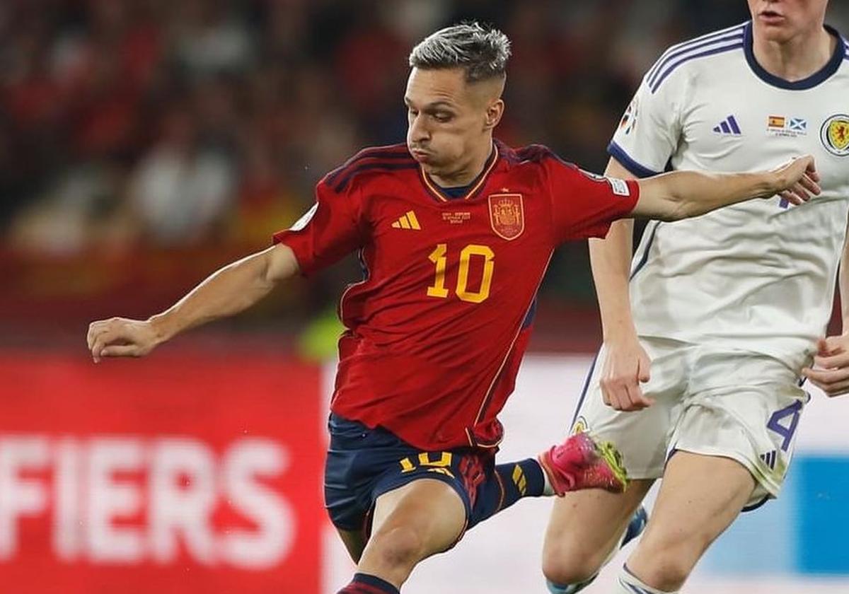 Bryan Zaragoza, en su debut con la selección española absoluta.