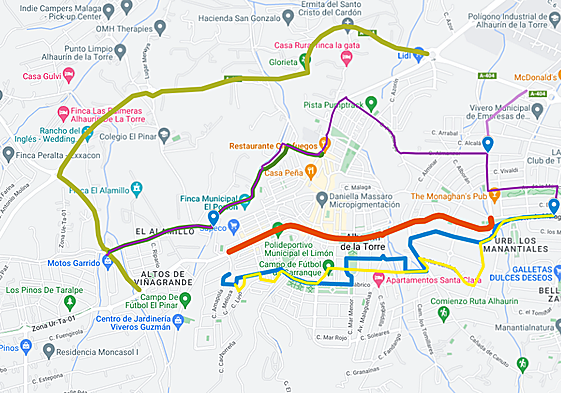 Mapa elaborada por la Policía Local, para informar sobre las rutas durannte la Cabalgata de Reyes.