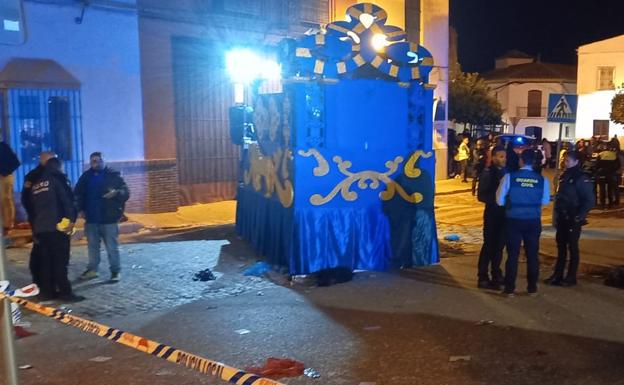 Lugar donde mujer ha sido atropellada mortalmente por una carroza en Marchena 