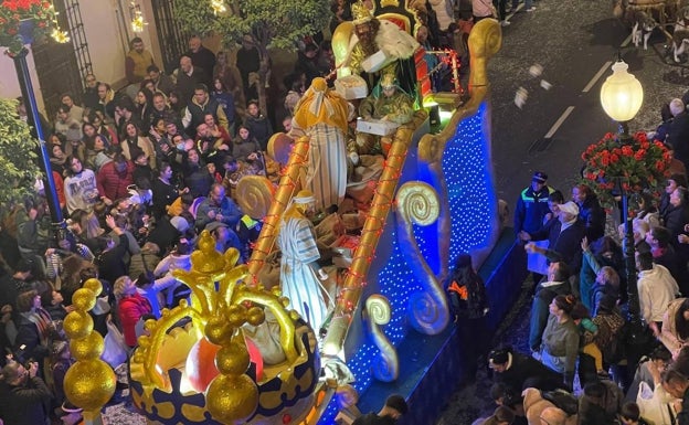 El Rey Gaspar, el pasado jueves en la cabalgata de Antequera. 