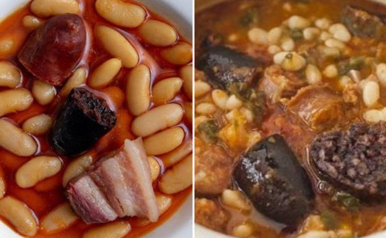 Fabada asturiana y cocido montañés, dos de los platos nacionales que se hacen con legumbres.