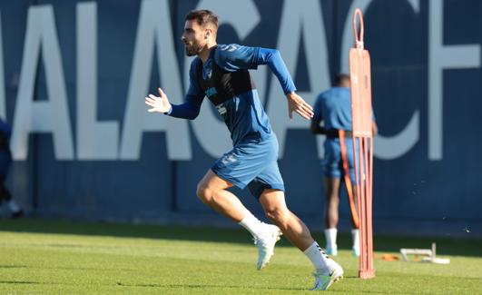 Luis Muñoz, en el entrenamiento del pasado martes.