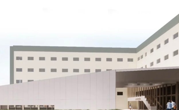 Imagen principal - Tres imágenes de cómo quedará el nuevo espacio en el recinto hospitalario de Vélez-Málaga. 