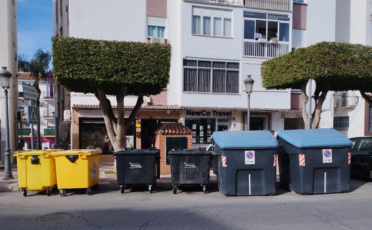 Contenedores de basura en Alhaurín el Grande.