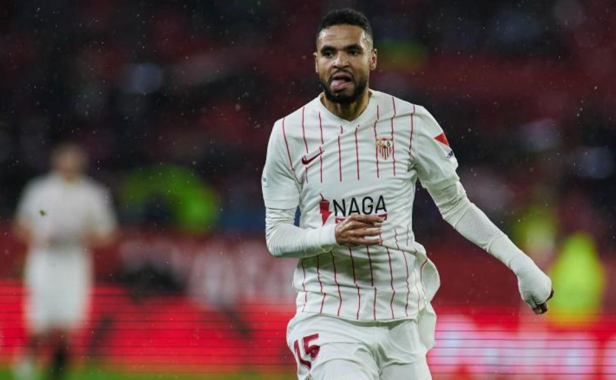 En-Nesyri, durante un encuentro con el Sevilla. 