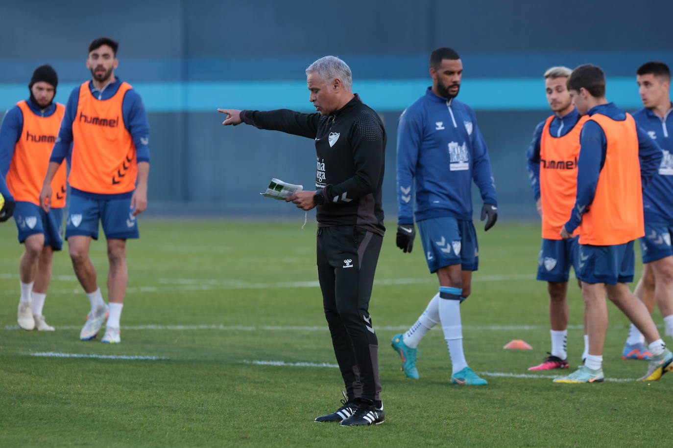 Primer entrenamiento de Pellicer como técnico del Málaga