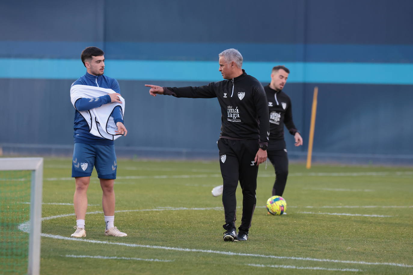 Primer entrenamiento de Pellicer como técnico del Málaga