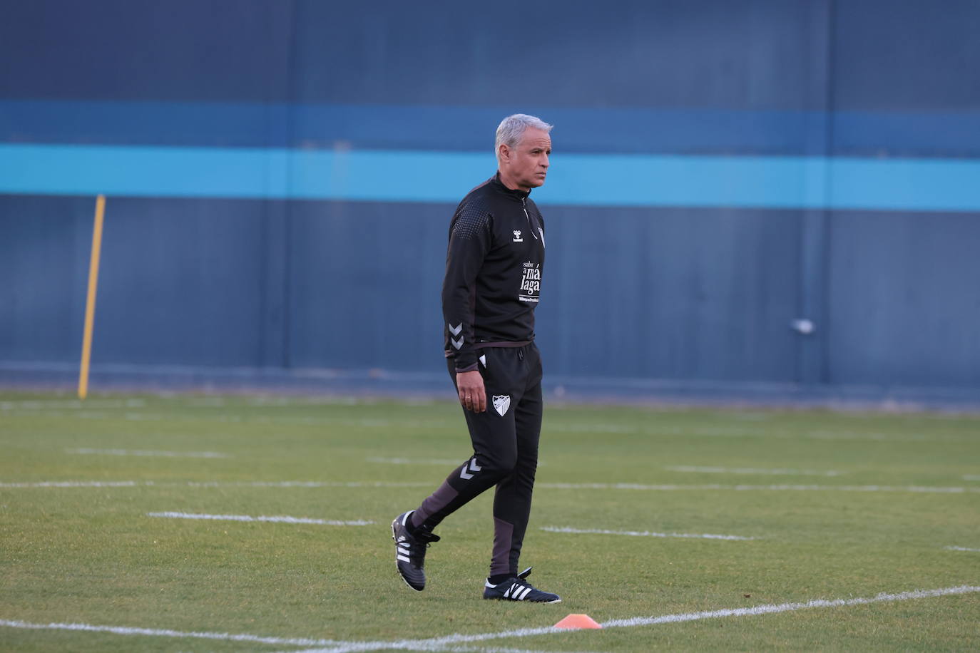 Primer entrenamiento de Pellicer como técnico del Málaga