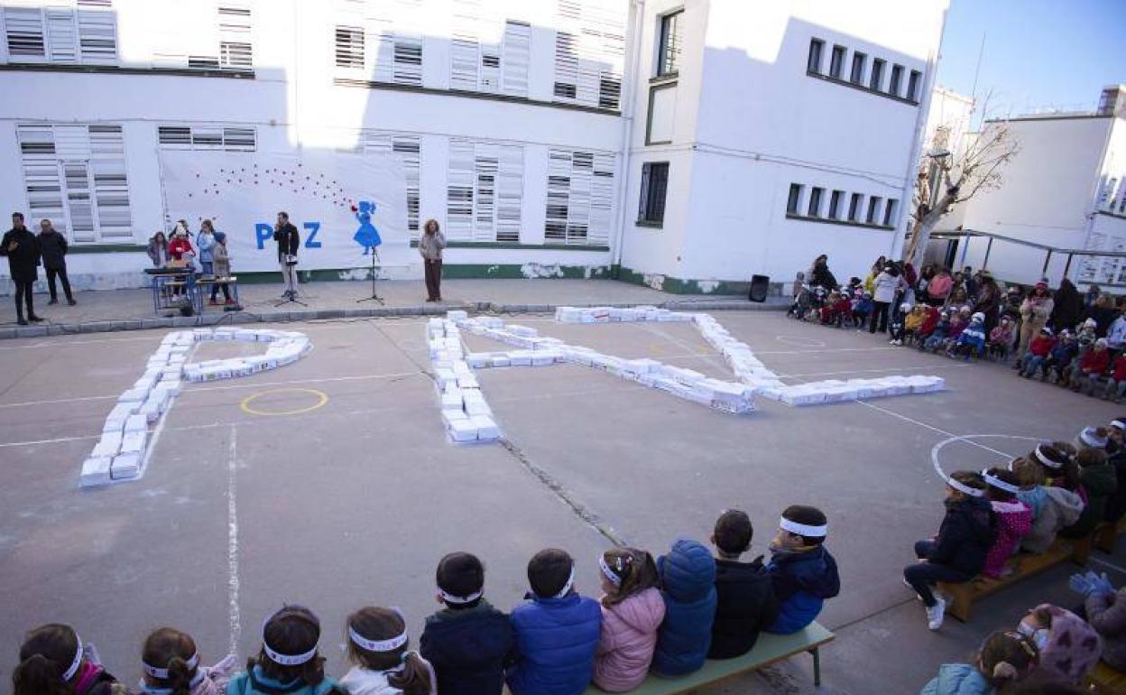 Celebración este lunes del Día de la Paz en un colegio andaluz. 