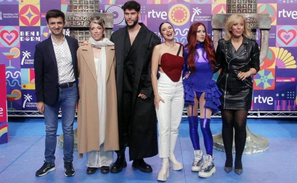 Los artistas Karmento, José Otero, Blanca Paloma y Vicco los cuatro finalistas tras la segunda semifinal del BenidormFest 2023 que se celebró este jueves. 