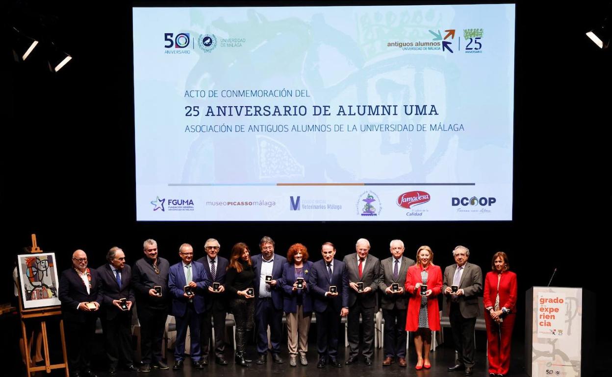 Los premiados, en el salón de actos del Museo Picasso Málaga. 