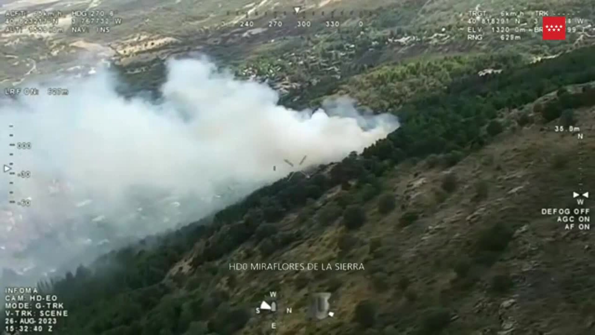Un incendio forestal afecta a la zona Fuente del Cura de Miraflores de la Sierra