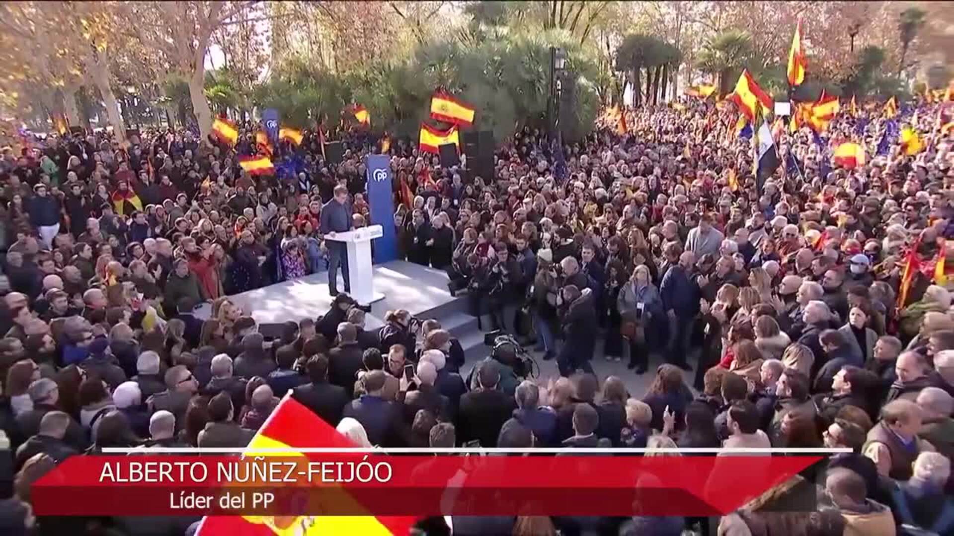 El PP cifra en casi 15.000 los asistentes a su protesta contra Sánchez