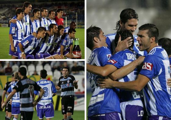 Varias imágenes de aquel Málaga 4-1 Real Sociedad de Copa del Rey en La Rosaleda en 2006.