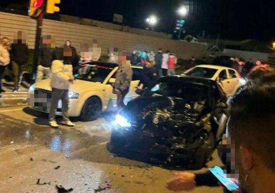 Estado en el que quedaron los coches tras el accidente.