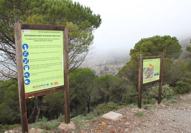 Cartel situado en el final de la ruta