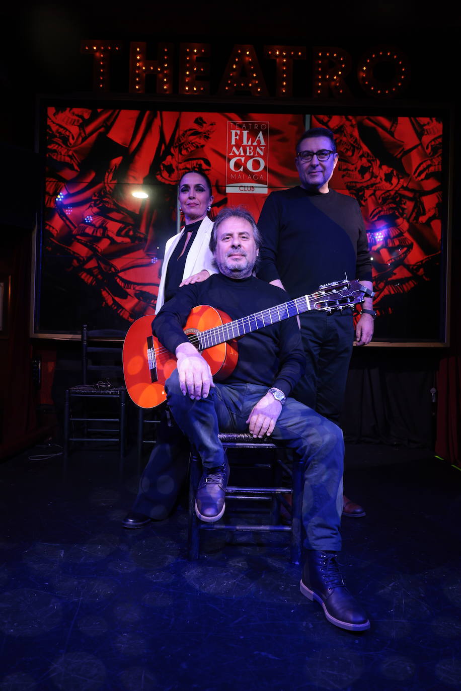 Úrsula Moreno, Antonio Andrade y Javier Andade, en la sala.