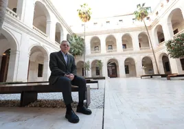 José Lebrero, en el patio del Museo de Málaga.