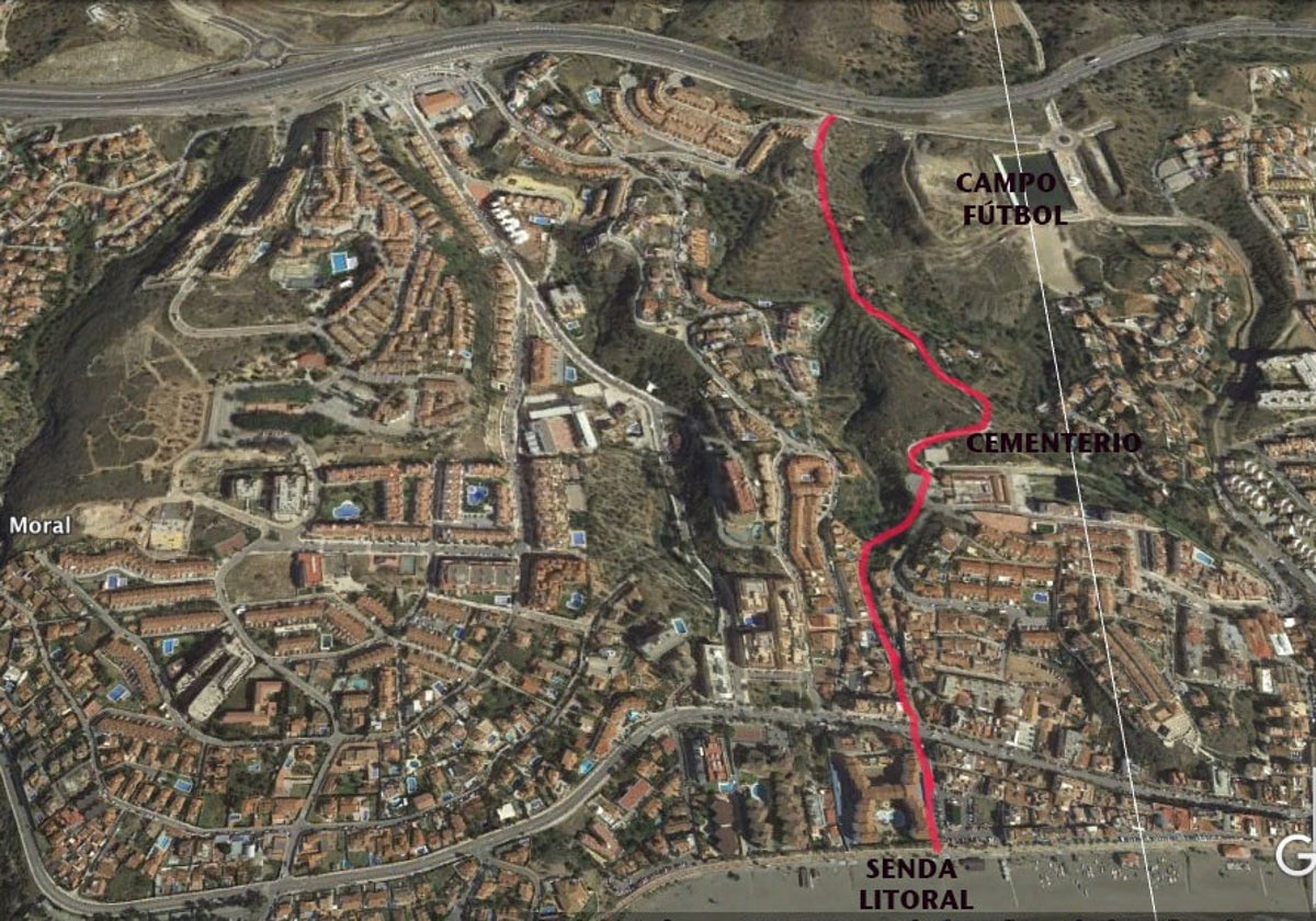 Mapa de la zona por dónde Montes de Rincón defiende la creación de un corredor natural.