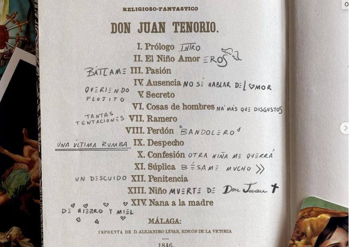 Imagen secundaria 1 - Desmelenao en uno de sus videoclips; la lista de canciones que conforman su nuevo álbum; y una imagen de él con su característico pañuelo atado al pelo tomada por la malagueña Noelia Soto.