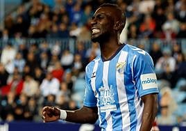 Imagen de archivo del futbolista Lago Junior en un partido con el Málaga de la temporada 22-23.