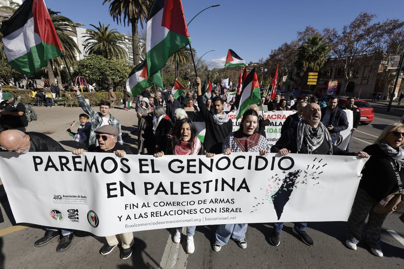 Cientos de manifestantes claman por la paz en Gaza y piden embargos contra Israel