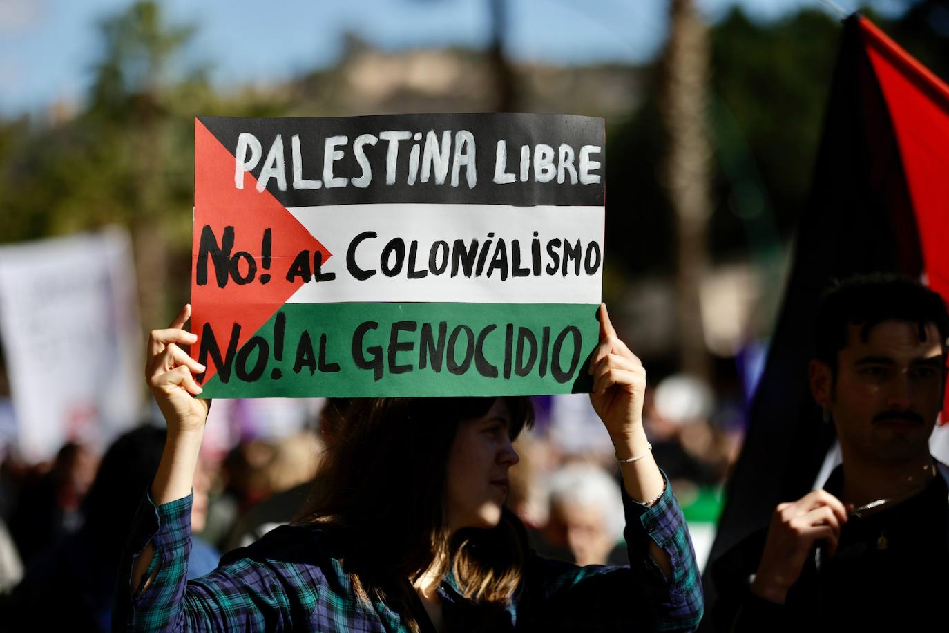 Cientos de manifestantes claman por la paz en Gaza y piden embargos contra Israel