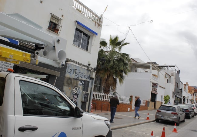 Transformador afectado, en la calle San Sebastián.