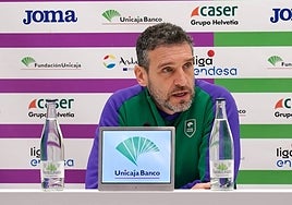 Ibon Navarro, en su comparecencia previa al duelo ante el Andorra.