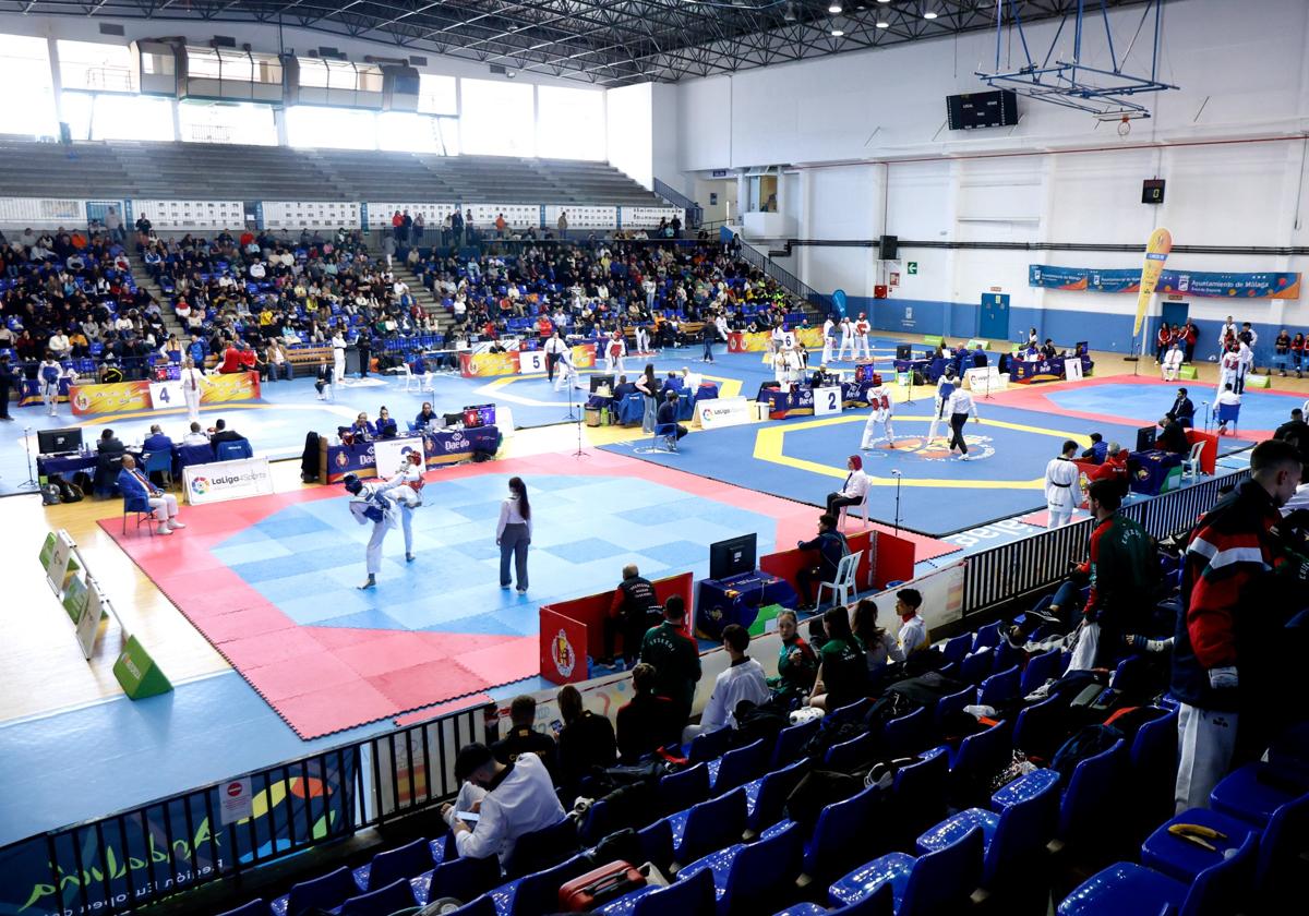 Imagen del desarrollo del Campeonato de España de Taekwondo celebrado en Málaga este sábado 3 de febrero.