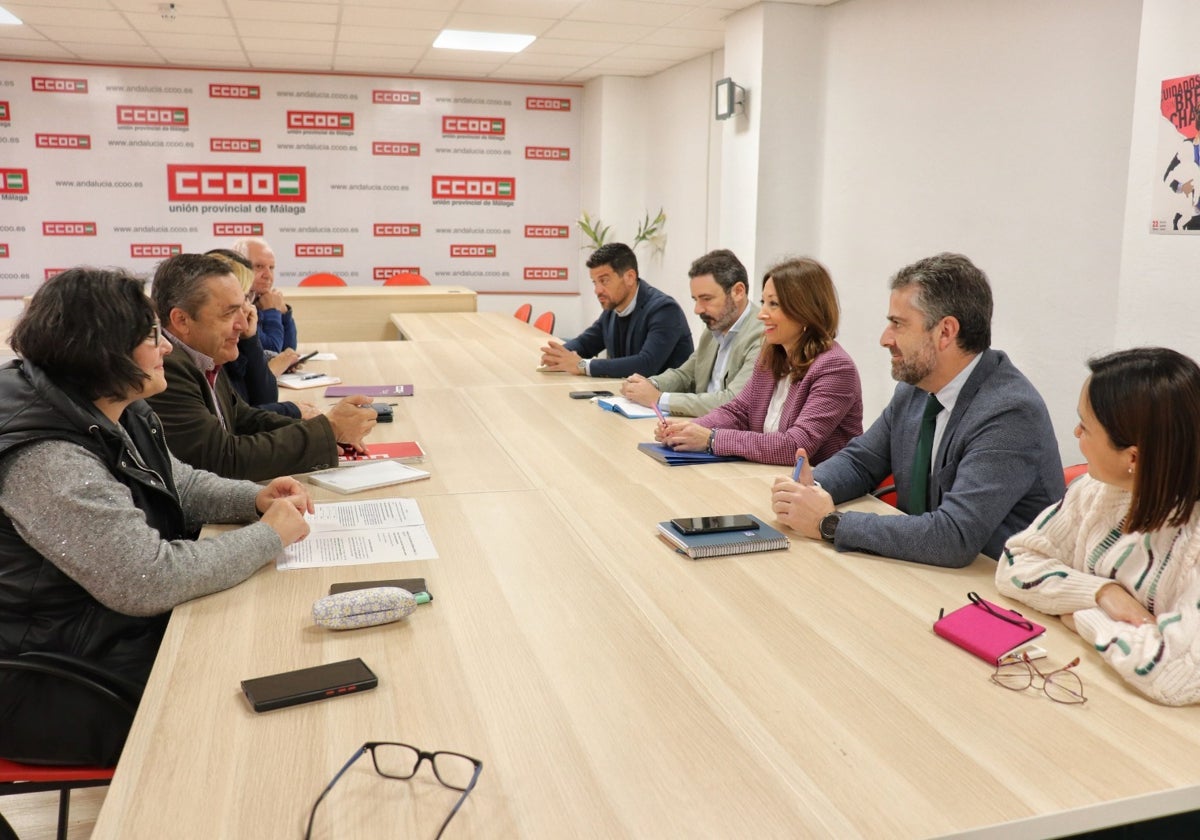 Navarro y Cubillo, en la reunión de este lunes del PP con CCOO.