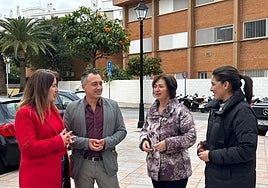Carmen Segura, en el centro, junto a otros miembros del PSOE municipal de Fuengirola, en un acto reciente.