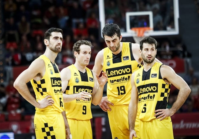 Sastre, Huertas, Shermadini y Fitipaldo, jugadores del Lenovo Tenerife.