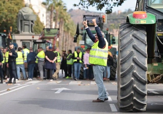 Una imagen de las protestas del campo en Málaga.