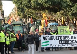 Una imagen de la protesta de los agricultores de hace dos semanas, en Málaga.