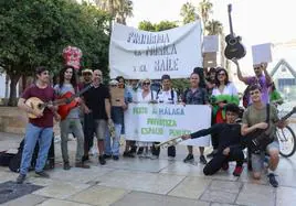 Protesta de músicos callejeros en Málaga.